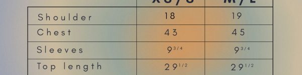 Sizing Chart - Deras Top